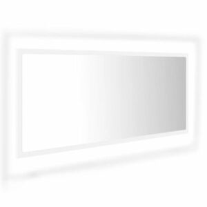 vidaXL fehér akril LED-es fürdőszobai tükör 100x8, 5x37 cm kép