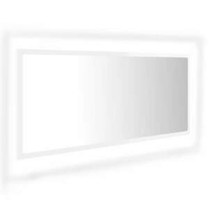 vidaXL magasfényű fehér akril LED-es fürdőszobatükör 100x8, 5x37 cm kép