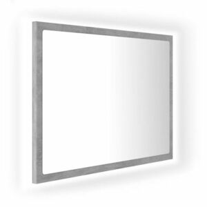 vidaXL betonszürke akril LED-es fürdőszobatükör 60x8, 5x37 cm kép