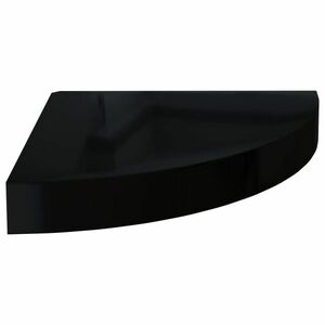 vidaXL magasfényű fekete MDF lebegő sarokpolc 25 x 25 x 3, 8 cm kép