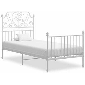 Shumee Rám postele - bílý, kov, 90 × 200 cm kép