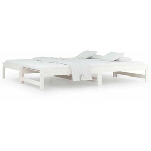 Shumee Výsuvná postel - bílá, 2 × (80 × 200) cm, masivní borovice kép