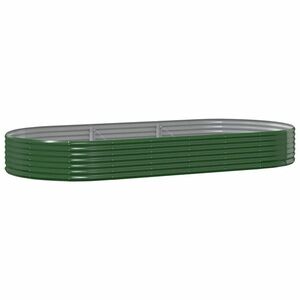 vidaXL zöld porszórt acél kerti magaságyás 296x140x36 cm kép