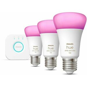 Philips Hue White and Color Ambiance 9W 1100 E27 promo starter kit kép