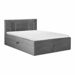 Szürke boxspring ágy tárolóhellyel 180x200 cm Afra – Mazzini Beds kép
