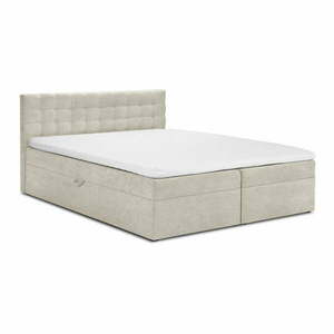 Bézs boxspring ágy tárolóhellyel 180x200 cm Jade – Mazzini Beds kép