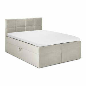 Bézs boxspring ágy tárolóhellyel 180x200 cm Mimicry – Mazzini Beds kép