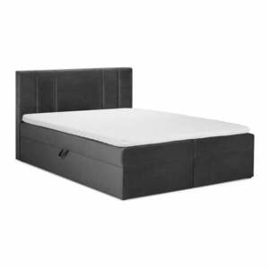 Sötétszürke boxspring ágy tárolóhellyel 160x200 cm Afra – Mazzini Beds kép