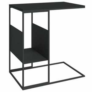 vidaXL fekete szerelt fa kisasztal 55x36x59, 5 cm kép