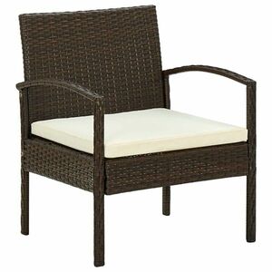 vidaXL barna polyrattan kerti szék párnával kép