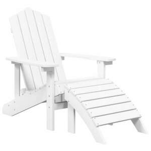 vidaXL fehér HDPE kerti adirondack szék lábtartóval kép