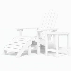 vidaXL fehér HDPE kerti adirondack szék lábtartóval és asztallal kép