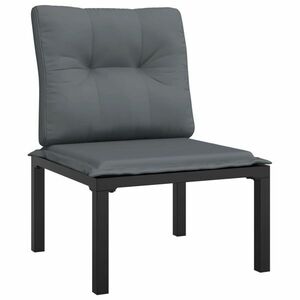 vidaXL fekete-szürke polyrattan kerti szék párnákkal kép