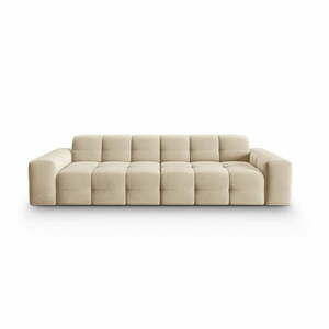 Bézs bársony kanapé 255 cm Kendal – Micadoni Home kép
