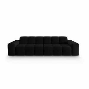 Fekete bársony kanapé 255 cm Kendal – Micadoni Home kép