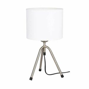 Tami asztali lámpa E27-es foglalat, 1 izzós, 60W szatén-fekete-fehér kép