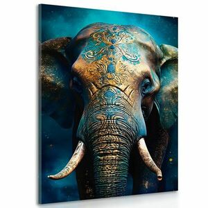 Kép elefánt kék-arany változatban kép