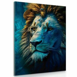 Kép oroszlán kék -arany változatban kép