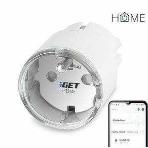 iGET HOME Power 1 - chytrá Wi-Fi zásuvka 230V s měřením spotřeby, 3680W, plánování, minimální velik kép
