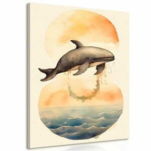 Kép álmodozó bálna a naplementében kép
