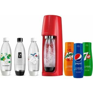SodaStream Spirit Red + palack + PEPSI, 7UP, MIRINDA ízpatron kép