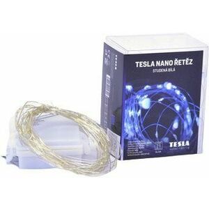 Tesla - nano fényfüzér 50LED, 6500K, 5 m + 30 cm-es kábel, 3x AA elem, diőzítő, IP44 kép