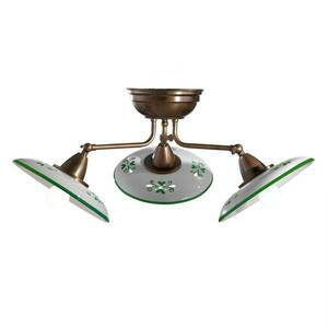 Bassano - három égős kerámia lámpa, zöld kép