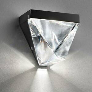 Fabbian Tripla - kristály LED falilámpa, antracit kép