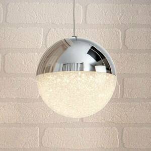 LED függő lámpa Sphere, króm, egy izzós, Ø 12 cm kép