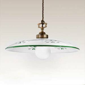Függő lámpa Bassano, egy izzós, zöld részletek kép