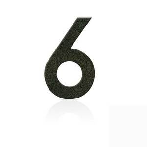 Rozsdamentes acél házszámok „6”, kávébarna kép