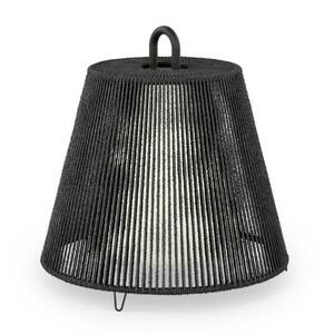 WEVER & DUCRÉ lámpaernyő Costa 1.0, fekete, kötél, Ø 39 cm kép