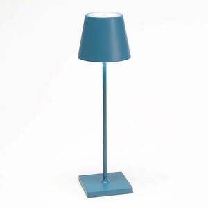 Zafferano Poldina LED asztali lámpa, újratölthető akkumulátorral, matt, kék kép