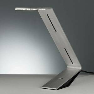 TECNOLUMEN Flad - LED asztali lámpa, ezüstszürke kép