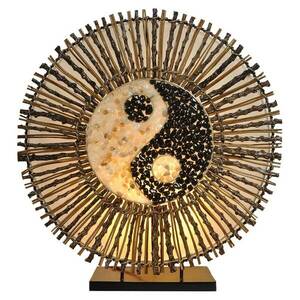 Asztali lámpa Ying Yang Batur kerek 40 cm barna kép