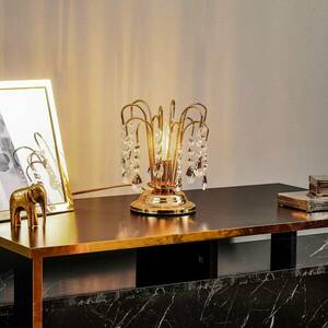 Pioggia asztali lámpa kristály esővel, 26cm, arany kép