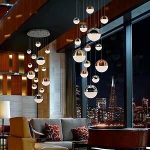 LED függő lámpa gömb többszínű 14-izzós, App kép