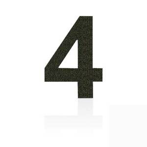 Rozsdamentes acél házszámok „4”, kávébarna kép