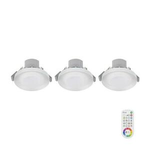 KÉSZLET 3x LED RGB Fürdőszobai beépíthető lámpa ARGON LED/7, 3W/230V IP44 + távirányító kép