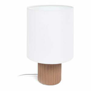 Fehér-natúr színű asztali lámpa textil búrával (magasság 28 cm) Eshe – Kave Home kép