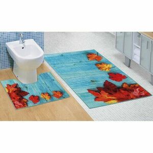 Bellatex fürdőszobai szőnyegkészlet Juharlevelek 3D, 60 x 100 cm, 60 x 50 cm kép