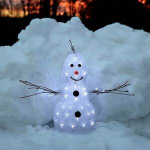 Kis LED figura Crystal Snowman kültéri hóember kép