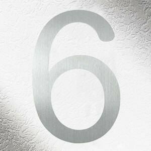 Kiváló minőségű házszámok rozsdamentes acélból „6” kép