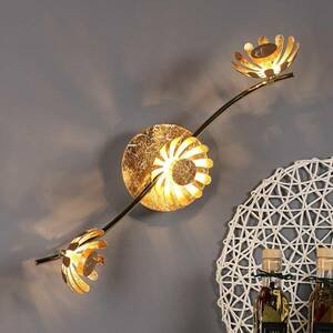 LED fali lámpa Bloom három izzós arany kép