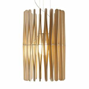 Fabbian Stick fa függő lámpa, hengeres, 43 cm kép