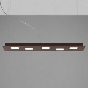 Fabbian Quarter - barna LED függő lámpa öt izzós kép