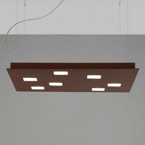 Fabbian Quarter - barna LED függő lámpa hét izzós kép