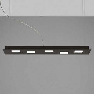 Fabbian Quarter - fekete LED függő lámpa öt izzós kép