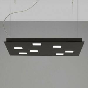 Fabbian Quarter - fekete LED függő lámpa hét izzós kép