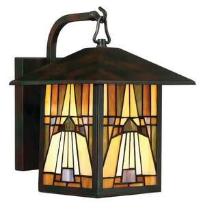Kültéri fali lámpa Inglenook, színes üveg, 31, 4cm kép